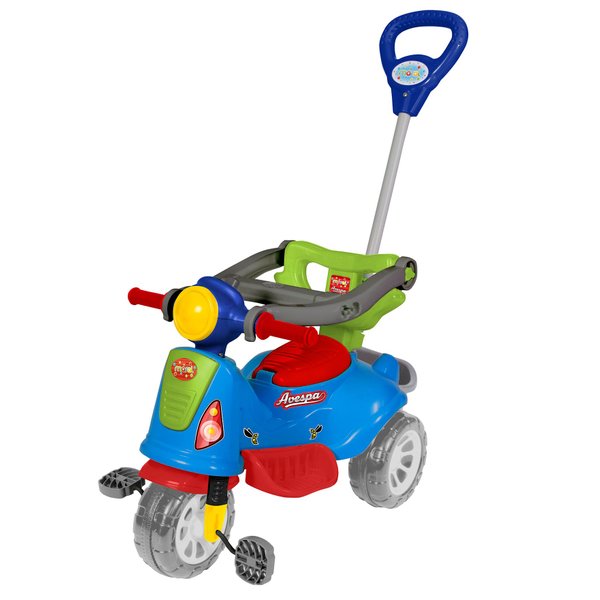 Triciclo Tico Tico Velo Toys Vermelho com Capacete Motoca Infantil