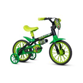 bicicleta infantil aro 12 com rodinhas menino black12 nathor