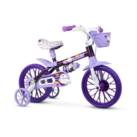 bicicleta infantil aro 12 com rodinhas menina puppy bike pu nathor
