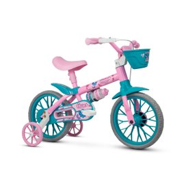 bicicleta infantil aro 12 com rodinhas menina charm nathor