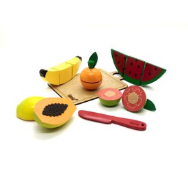 ref 462 kit frutinhas com corte 5pc faca tabua