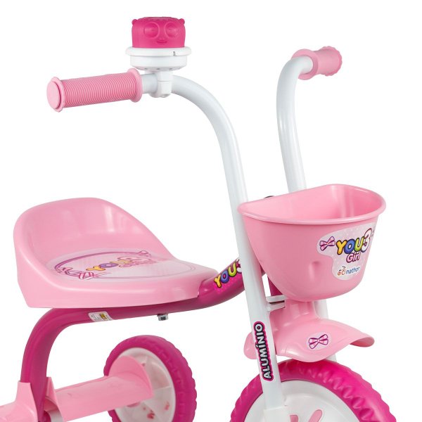 👧 Triciclo Infantil You 3 Nathor Girl C/ Cestinha e Buzina Fon
