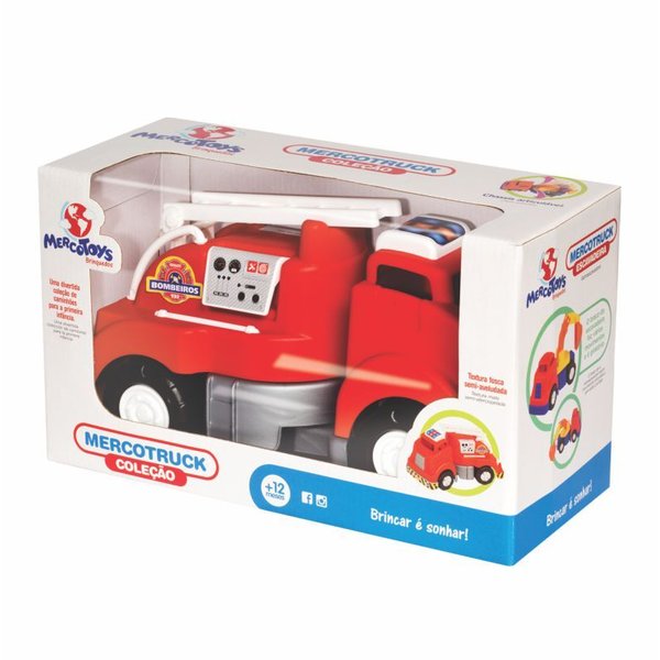 Brinquedo Infantil Caminhão Bombeiro Grande - Mercotoys 519 - Fabrica da  Alegria